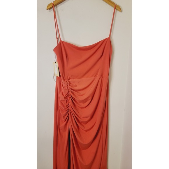 Katie May Salmon Cowl Neck Low Back Fitted Formal Event Surreal Gown - XL - Picture 5 of 14